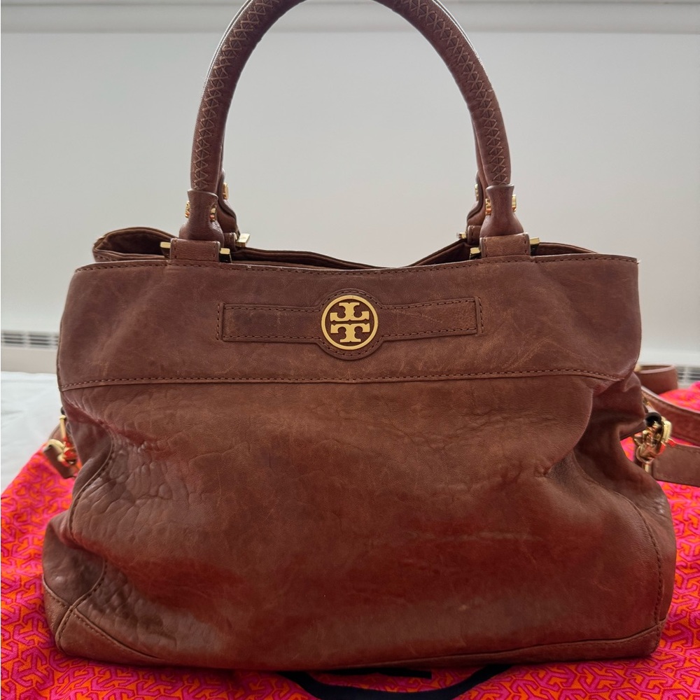 Tory Burch Brown Leather Shoulder Bag